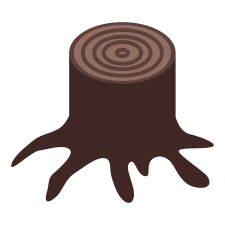 Tree stump icon. Isometric of tree stump vector icon for web design isolated on white backgroundのイラスト素材