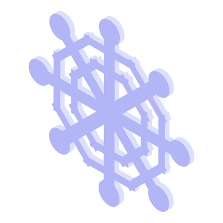 Snowflake icon. Isometric of snowflake vector icon for web design isolated on white backgroundのイラスト素材