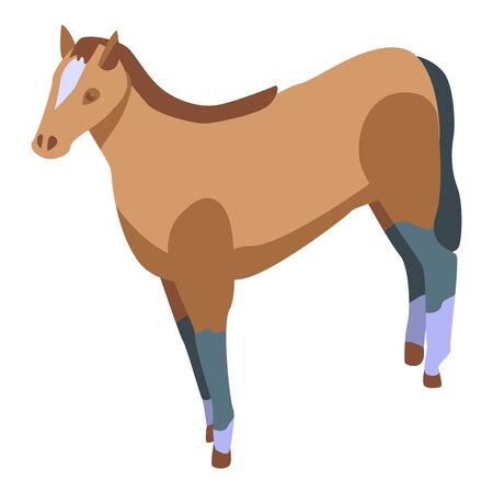 Fast horse icon. Isometric of fast horse vector icon for web design isolated on white backgroundのイラスト素材