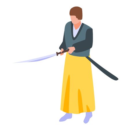 Traditional sword icon, isometric styleのイラスト素材