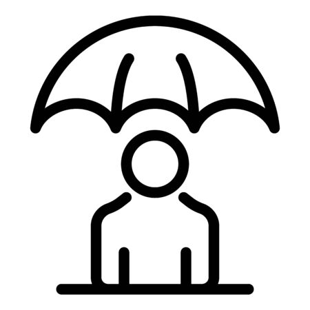Protect umbrella icon, outline styleのイラスト素材