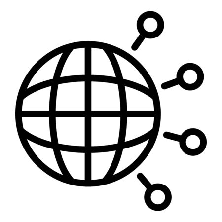 Global advertising icon. Outline global advertising vector icon for web design isolated on white backgroundのイラスト素材
