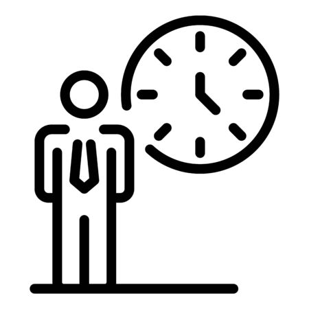 Working time icon, outline styleのイラスト素材