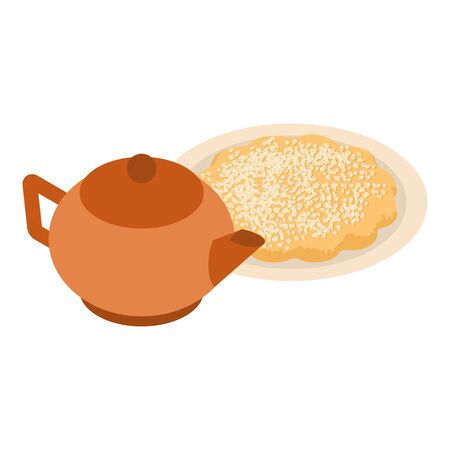 Winter dessert icon, isometric styleのイラスト素材