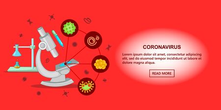 Coronavirus vector banner cartoon styleのイラスト素材