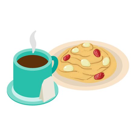 Healthy breakfast icon, isometric styleのイラスト素材