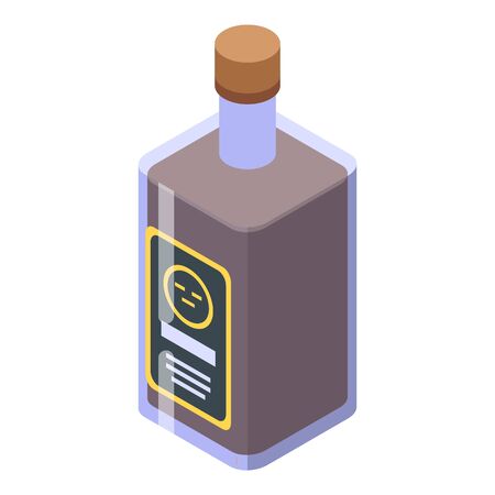 Whiskey bottle icon, isometric styleのイラスト素材