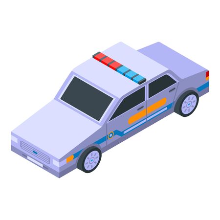 Police car icon, isometric styleのイラスト素材
