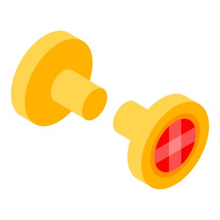 Gold earring icon. Isometric of gold earring vector icon for web design isolated on white backgroundのイラスト素材