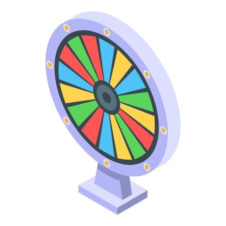 Prize fortune wheel icon, isometric styleのイラスト素材