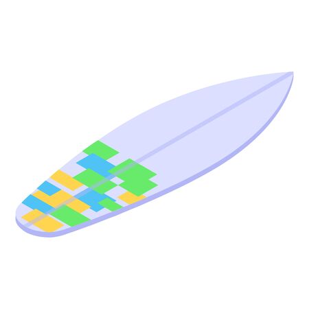 Hawaii surfboard icon, isometric styleのイラスト素材