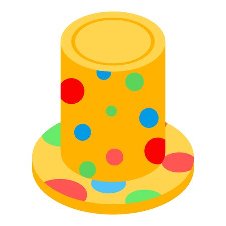 Clown top hat icon. Isometric of clown top hat vector icon for web design isolated on white backgroundのイラスト素材