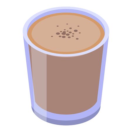 Cocoa cup icon. Isometric of cocoa cup vector icon for web design isolated on white backgroundのイラスト素材