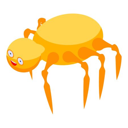 Gold spider icon. Isometric of gold spider vector icon for web design isolated on white backgroundのイラスト素材