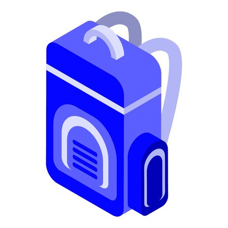 Blue backpack icon. Isometric of blue backpack vector icon for web design isolated on white backgroundのイラスト素材