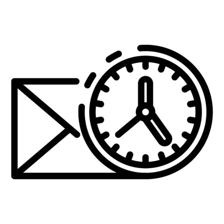 Mail time service center icon, outline styleのイラスト素材