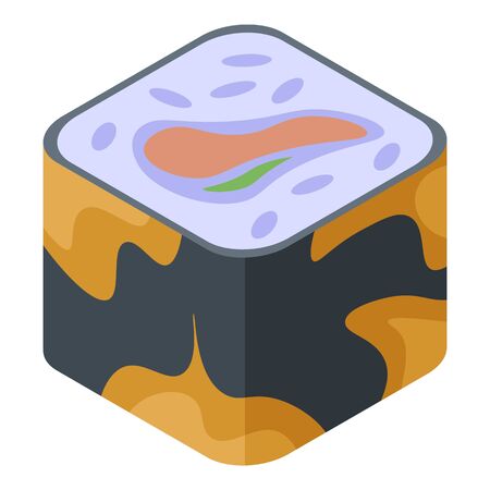 Mix sushi roll icon, isometric styleのイラスト素材