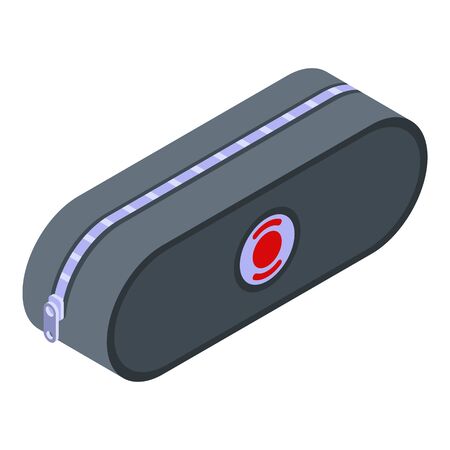 Kid pencil case icon. Isometric of kid pencil case vector icon for web design isolated on white backgroundのイラスト素材