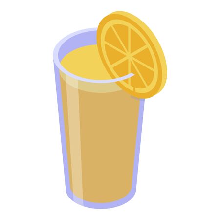 Lemonade glass icon. Isometric of lemonade glass vector icon for web design isolated on white backgroundのイラスト素材