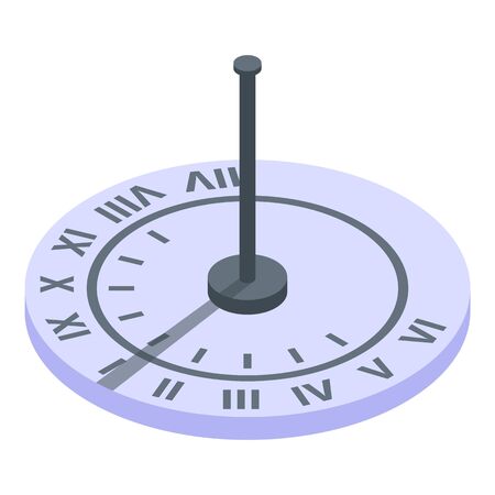 Old sundial icon, isometric styleのイラスト素材