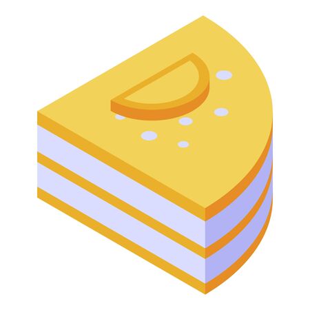 Persimmon cake icon, isometric styleのイラスト素材