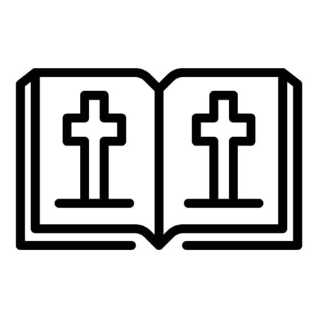 Bible icon, outline styleのイラスト素材