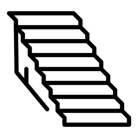 Building stairs icon. Outline building stairs vector icon for web design isolated on white backgroundのイラスト素材