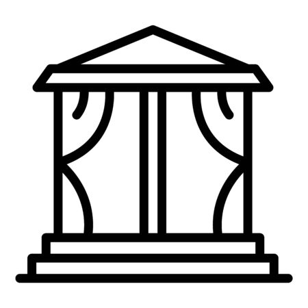 Alcove gazebo icon, outline styleのイラスト素材