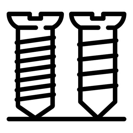 Screws icon, outline styleのイラスト素材