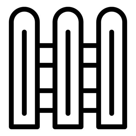 Wood fence icon, outline styleのイラスト素材