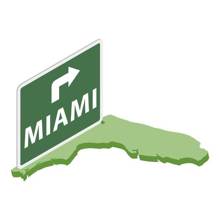 Miami trip icon, isometric styleのイラスト素材