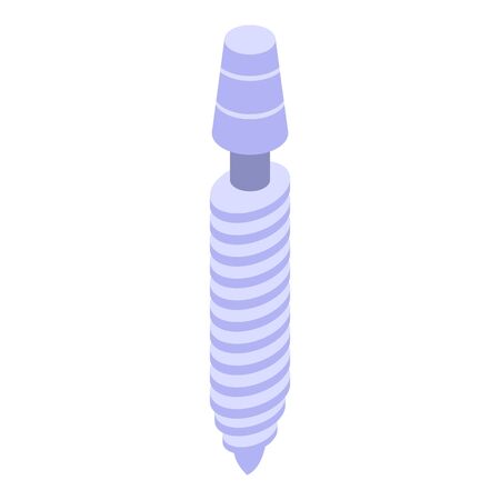 Tooth pin implant icon, isometric styleのイラスト素材