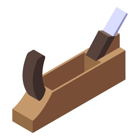 Wood plane icon, isometric styleのイラスト素材