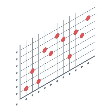Dot finance chart icon, isometric styleのイラスト素材