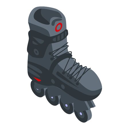 Carbon inline skates icon, isometric styleのイラスト素材