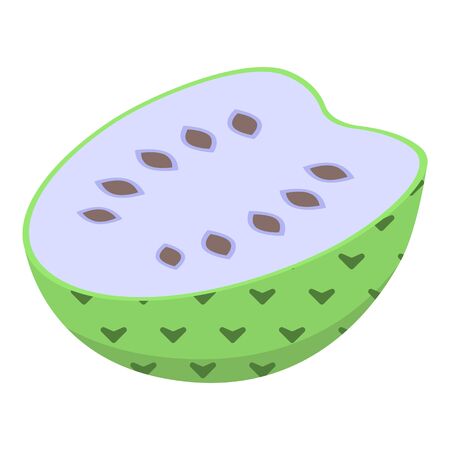 Half soursop icon. Isometric of half soursop vector icon for web design isolated on white backgroundのイラスト素材