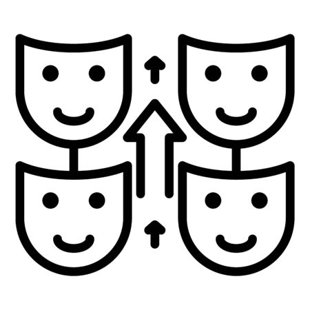 Self control mask icon. Outline self control mask vector icon for web design isolated on white backgroundのイラスト素材