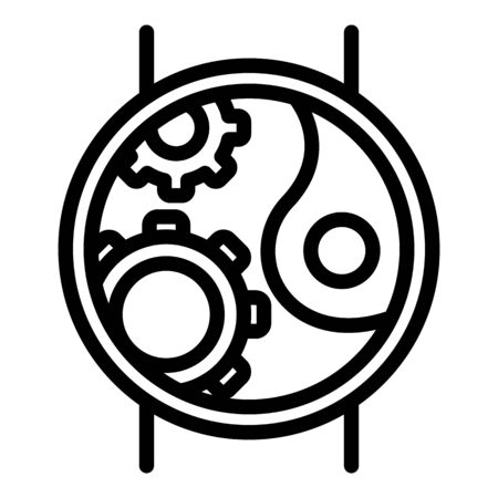 Mechanic construction hand watch icon, outline styleのイラスト素材