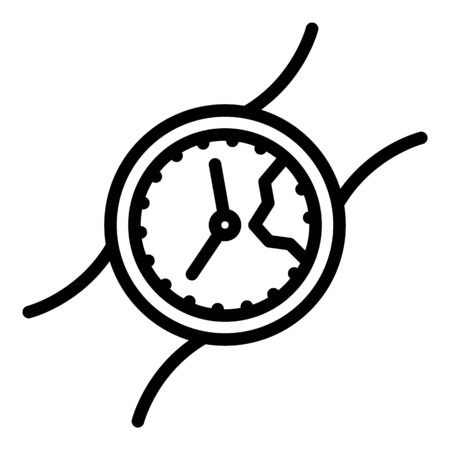 Broken arm watch icon. Outline broken arm watch vector icon for web design isolated on white backgroundのイラスト素材