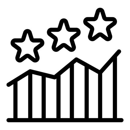 Star rating icon. Outline star rating vector icon for web design isolated on white backgroundのイラスト素材