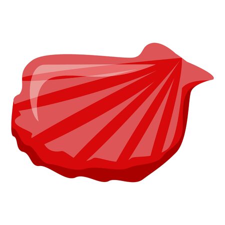 Scallop shell icon. Isometric of scallop shell vector icon for web design isolated on white backgroundのイラスト素材