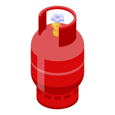Compressed gas cylinder icon. Isometric of compressed gas cylinder vector icon for web design isolated on white backgroundのイラスト素材