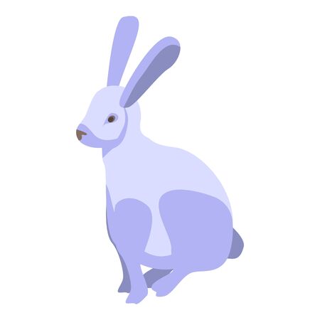 Zoo white rabbit icon, isometric styleのイラスト素材