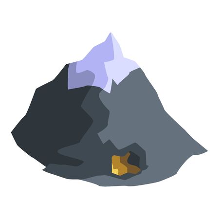 Stone age mountains icon, isometric styleのイラスト素材