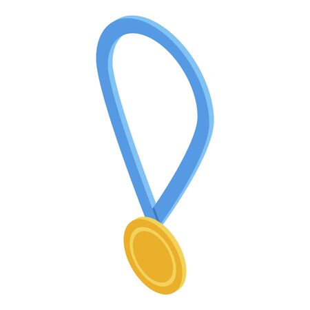 Basketball gold medal icon, isometric styleのイラスト素材