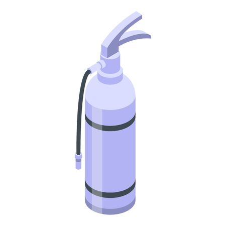 White color fire extinguisher icon. Isometric of white color fire extinguisher vector icon for web design isolated on white backgroundのイラスト素材