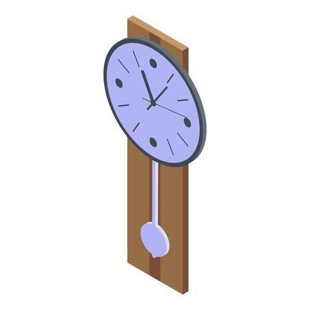Time pendulum clock icon. Isometric of time pendulum clock vector icon for web design isolated on white backgroundのイラスト素材