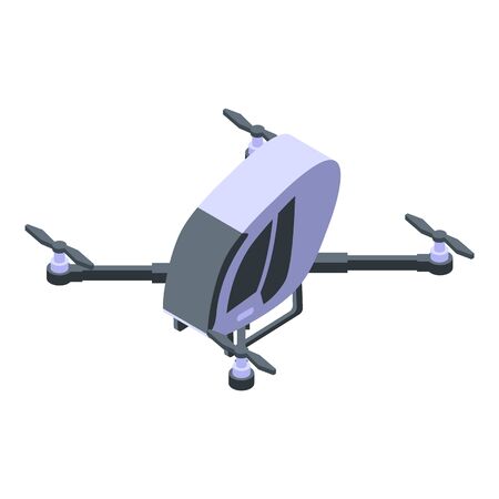 Flying taxi drone icon, isometric styleのイラスト素材