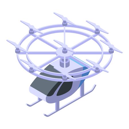 Self driving air taxi icon, isometric styleのイラスト素材