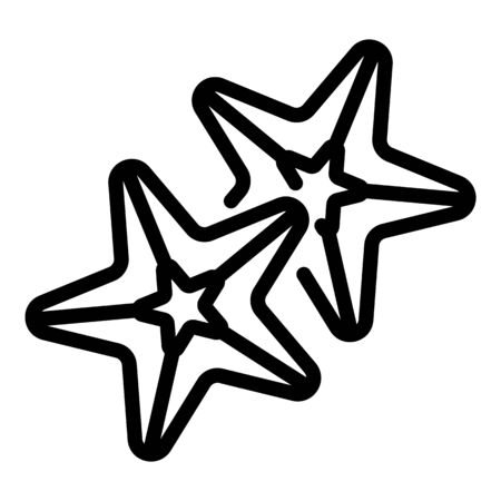 Sea stars icon, outline styleのイラスト素材